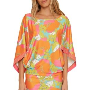 Trina Turk Floral Swim Cover Up Caftan NWT | Large | MSRP $152